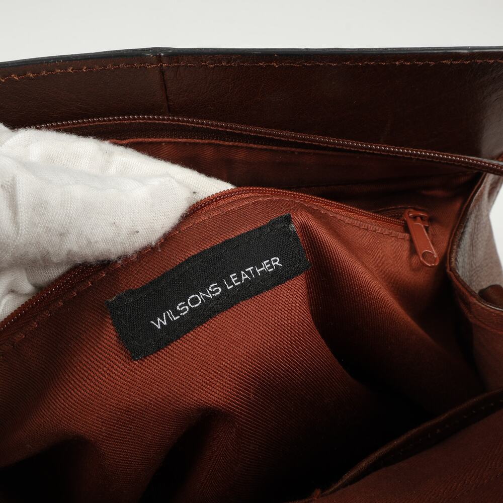 Wilson Leather Top Handle Satchel Brown Leather Purse *No Shoulder Strap - Picture 8 of 15
